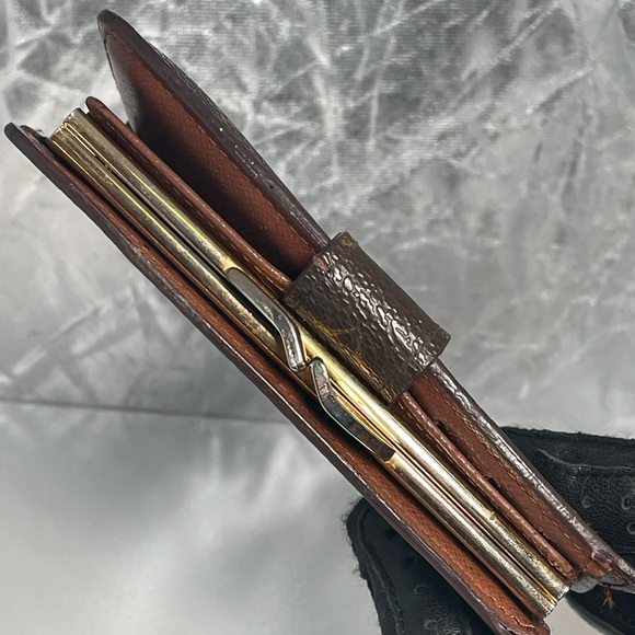 Auth Vintage 1998 LOUIS VUITTON Viennois Kisslock Wallet Coin Pouch Purse Canvas - Picture 12 of 16